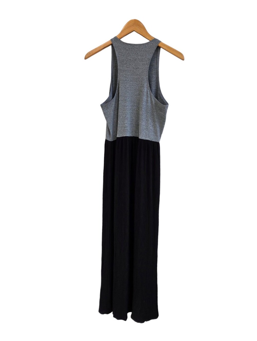 LOFT Two-Tone Sleeveless Maxi Fitted Dress in Gray and Black - Picture 3 of 9